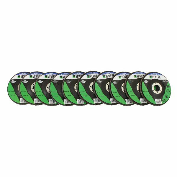 VEWERK FLAP DISCS 120 GRIT OXIDE - PACK 10 (115X22.2) - SBW Trading Limited