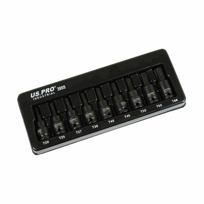 US PRO INDUSTRIAL 9PC 3/8" DR IMPACT STAR BIT SOCKETS - SBW Trading Limited