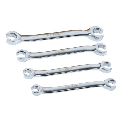 US PRO INDUSTRIAL 4PC 6PT FLARE NUT WRENCH SET IN EVA TRAY - SBW Trading Limited
