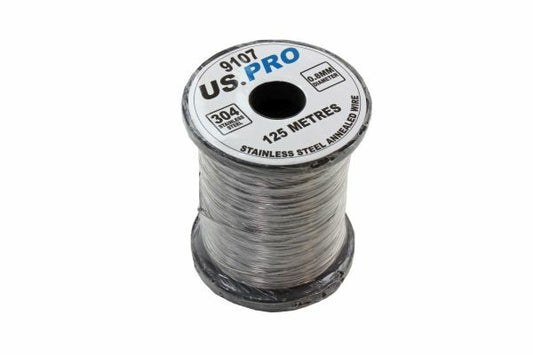 US PRO - 0.8MM 304 STAINLESS STEEL ANNEALED WIRE 125MTR SPOOL - SBW Trading Limited