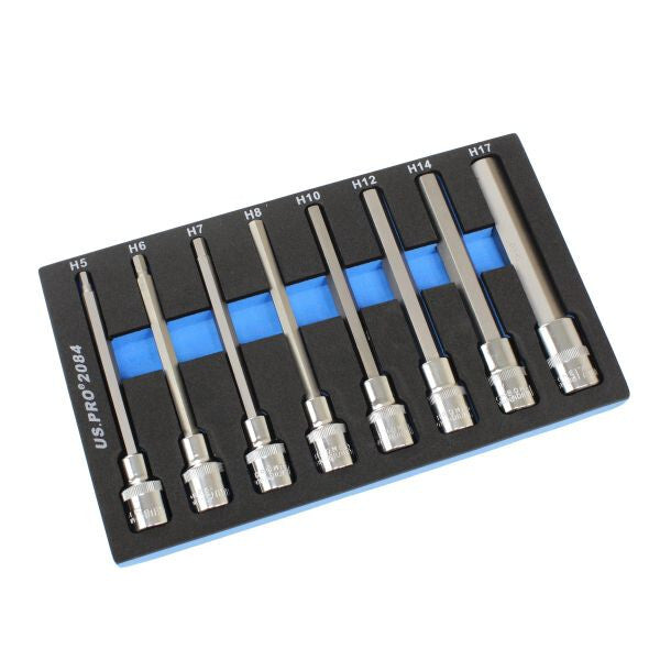US PRO 8PCS 1/2â€ DR. LONG HEX BIT SOCKET SET - SBW Trading Limited