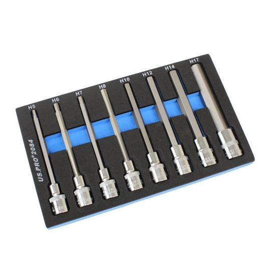 US PRO 8PCS 1/2â€ DR. LONG HEX BIT SOCKET SET - SBW Trading Limited