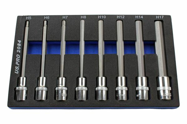 US PRO 8PCS 1/2â€ DR. LONG HEX BIT SOCKET SET - SBW Trading Limited