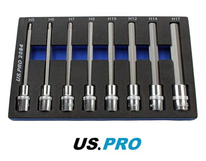 US PRO 8PCS 1/2â€ DR. LONG HEX BIT SOCKET SET - SBW Trading Limited
