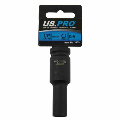 US PRO - SINGLE 1/2" DR 10MM 6PT DEEP IMPACT SOCKET - SBW Trading Limited