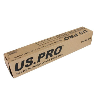 US. PRO 3PC SOCKET TRAY FOR 1/4" 3/8" 1/2" DRIVE SOCKETS - SBW Trading Limited