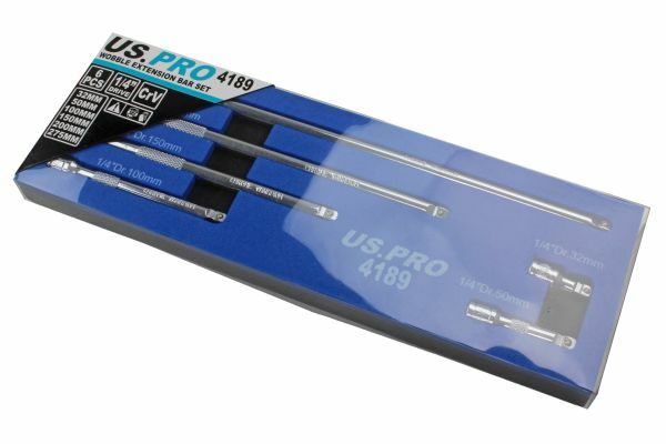 US PRO 6PC 1/4" DR WOBBLE EXTENSION BAR SET - SBW Trading Limited