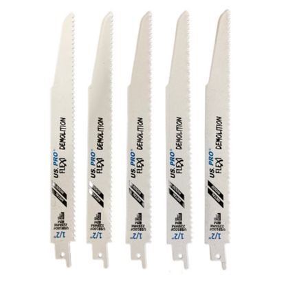 US PRO Tools 5 x 225mm Reciprocating Recip Saw Blades For Wood & Metal 6TPI 9167 - SBW Trading Limited