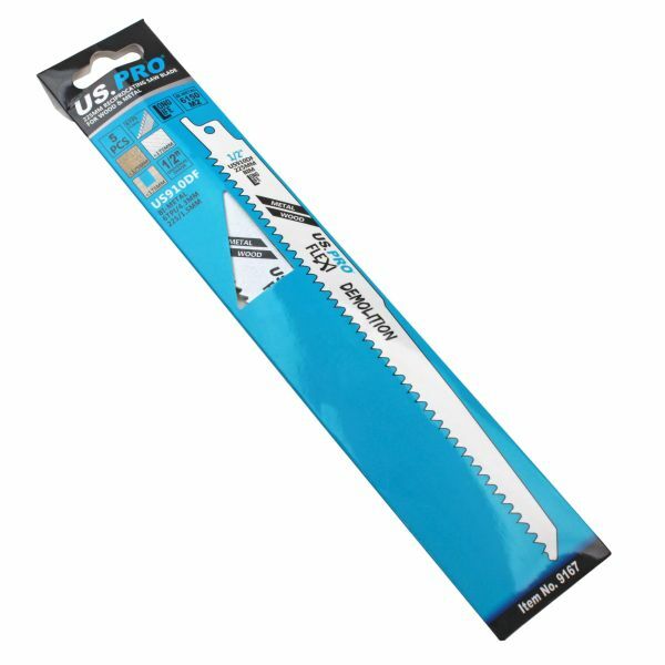 US PRO Tools 5 x 225mm Reciprocating Recip Saw Blades For Wood & Metal 6TPI 9167 - SBW Trading Limited