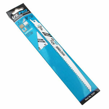 US PRO Tools 5 x 225mm Reciprocating Recip Saw Blades For Wood & Metal 6TPI 9167 - SBW Trading Limited