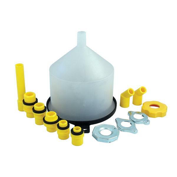 SPILL FREE CLEAR FUNNEL WITH ACCESSORY KIT RADIATOR COOLING COOLANT FLUID SYSTEM - SBW Trading Limited