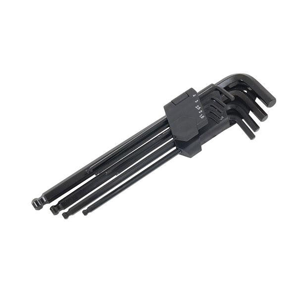 Allen key Set Long Ball Metric 9PC Hex 1.5. 2. 2.5. 3. 4. 5. 6. 8. 10mm - SBW Trading Limited