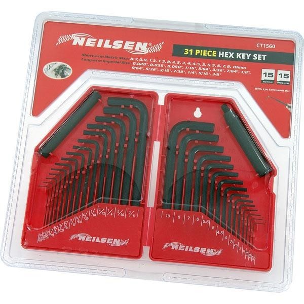 30 PIECE ALLEN KEY SET METRIC IMPERIAL HEX KEYS HEXAGON WRENCH SET +STORAGE CASE - SBW Trading Limited