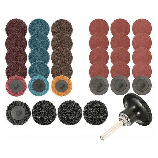 35Pc Sanding Discs 2" Type R Roll Lock Discs Pads Sanding Roloc Abrasives CT5100 - SBW Trading Limited