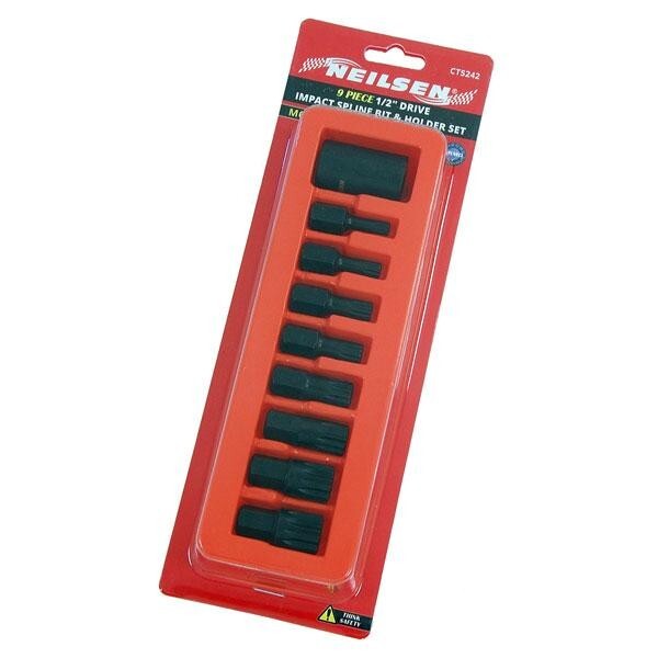 Spline XZN Bit Socket Set Impact Bits 9pc 1/2dr M6 M8 M9 M10 M12 M14 M16 M18 - SBW Trading Limited