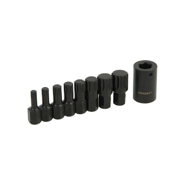 Spline XZN Bit Socket Set Impact Bits 9pc 1/2dr M6 M8 M9 M10 M12 M14 M16 M18 - SBW Trading Limited