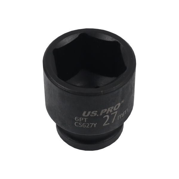 US PRO - SINGLE 1/2" DR 27MM 6PT IMPACT SOCKET EURO STYLE - SBW Trading Limited