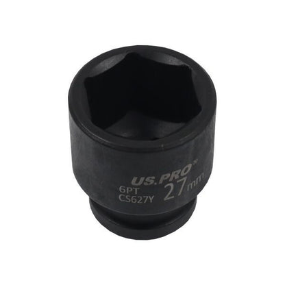 US PRO - SINGLE 1/2" DR 27MM 6PT IMPACT SOCKET EURO STYLE - SBW Trading Limited