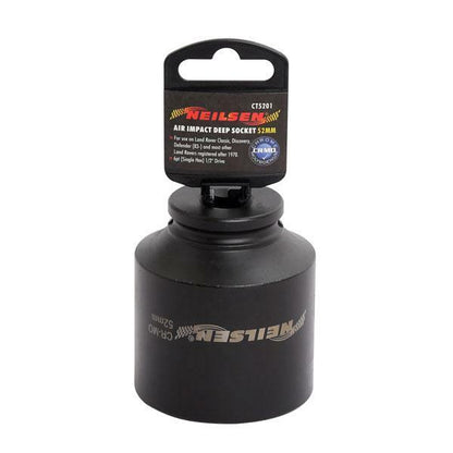 52mm HUB NUT SOCKET for LAND ROVER 1/2" drive deep impact 6 point by Neilsen - SBW Trading Limited