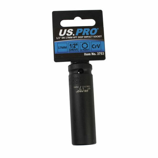 US PRO - SINGLE 1/2" DR 17MM 6PT DEEP IMPACT SOCKET - SBW Trading Limited