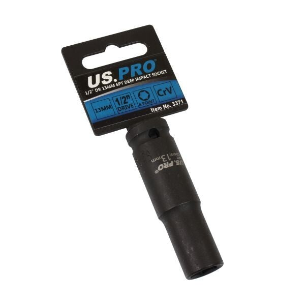 US PRO - SINGLE 1/2" DR 13MM 6PT DEEP IMPACT SOCKET - SBW Trading Limited