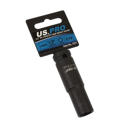 US PRO - SINGLE 1/2" DR 13MM 6PT DEEP IMPACT SOCKET - SBW Trading Limited