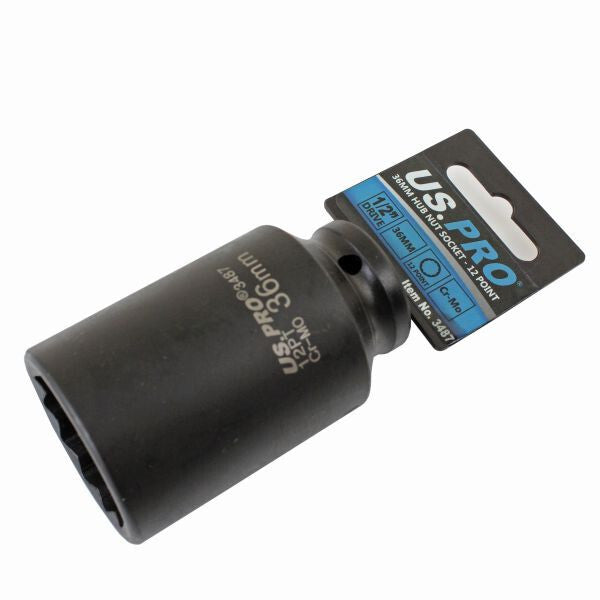US PRO PACK OF 8 36MM HUB NUT SOCKET - 12 POINT 1/2" DRIVE - SBW Trading Limited