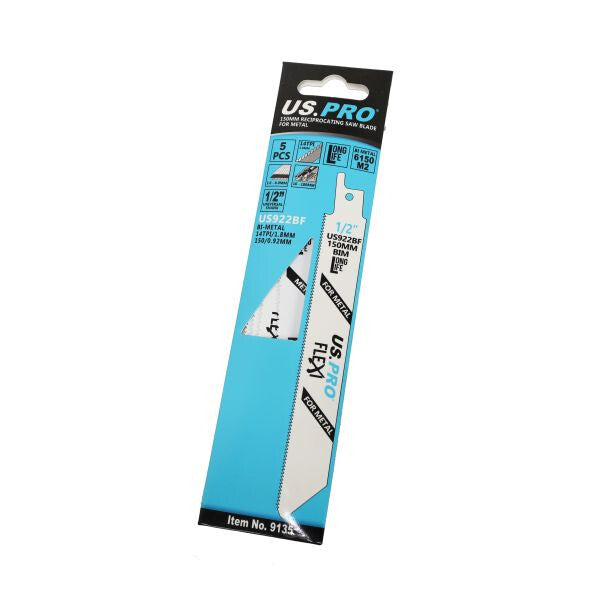 US PRO 5PC US922BF 150MM RECIPROCATING SAW BLADE FOR METAL - SBW Trading Limited