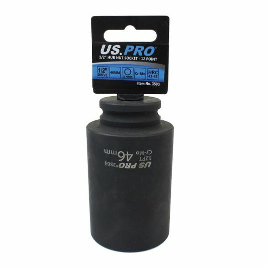 US PRO BOX 4 - 46MM HUB NUT SOCKET - 12 POINT 1/2" DR 100MM LONG - SBW Trading Limited