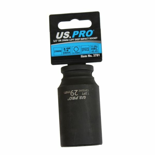 US PRO - SINGLE 1/2" DR 29MM 12PT DEEP IMPACT SOCKET - SBW Trading Limited