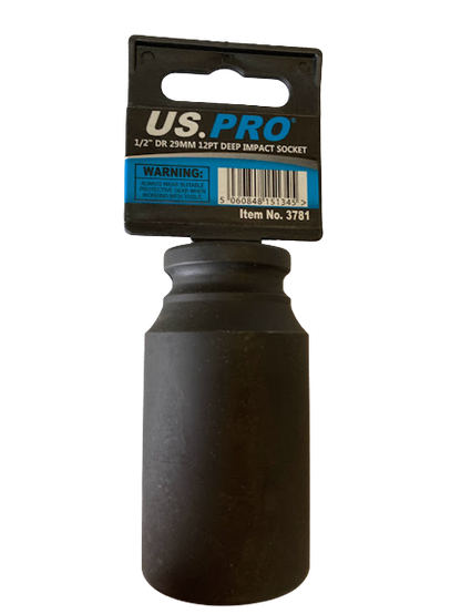 US PRO - SINGLE 1/2" DR 29MM 12PT DEEP IMPACT SOCKET - SBW Trading Limited
