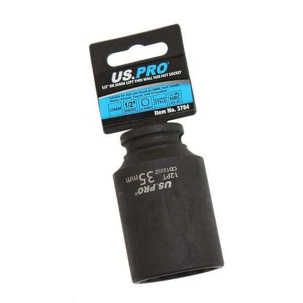 US PRO - SINGLE 1/2" DR 35MM 12PT THIN WALL HUB NUT SOCKET - SBW Trading Limited