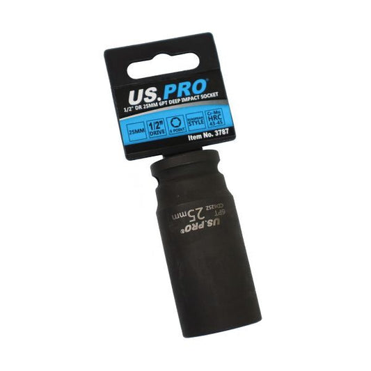 US PRO - SINGLE 1/2" DR 25MM 6PT DEEP IMPACT SOCKET - SBW Trading Limited
