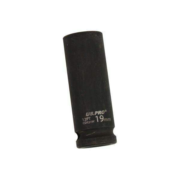 US PRO - SINGLE 1/2" DR 19MM 12PT DEEP IMPACT SOCKET - SBW Trading Limited