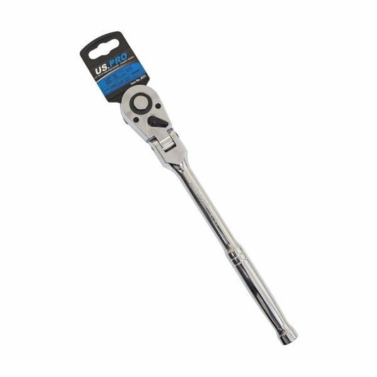 US PRO 1/2" DR 72T FLEXI HEAD RATCHET WITH STRAIGHT HANDLE - SBW Trading Limited
