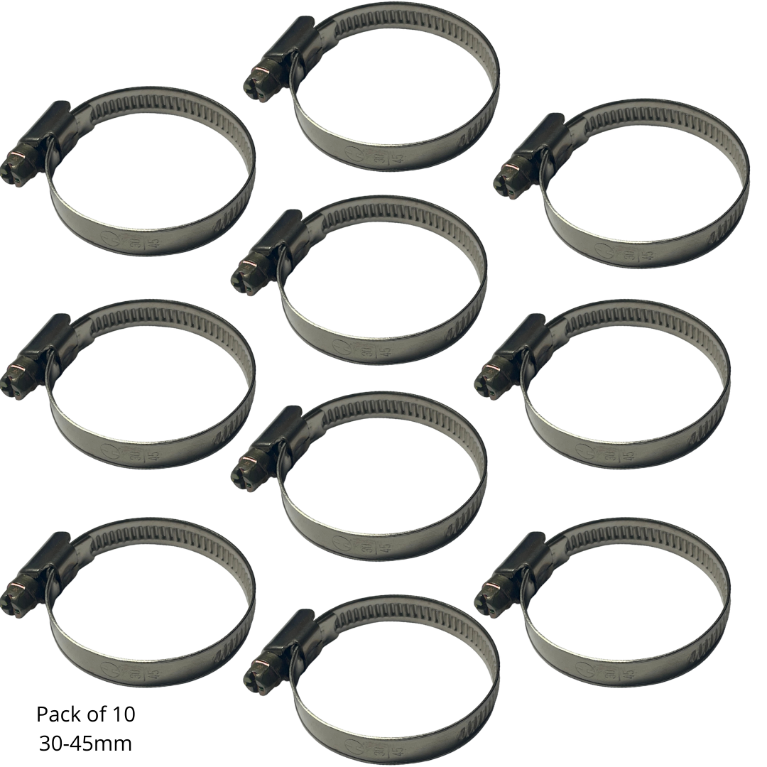 Hose clamps Jubilee Clips  20- 32mm 10 pack Zinc plated Steel Clip US PRO 2996 - SBW Trading Limited