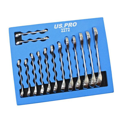 US PRO 14PC STUBBY METRIC COMBINATION SPANNERS - FOAM TRAY - SBW Trading Limited