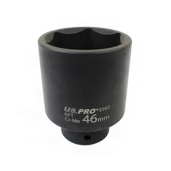 US PRO 46MM X 1/2" DR DEEP IMPACT SOCKET 6PT 79MM LONG - SBW Trading Limited