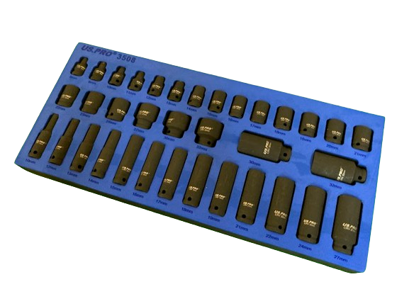 US PRO 35PC 1/2" DR 6PT IMPACT SOCKET SET - SBW Trading Limited
