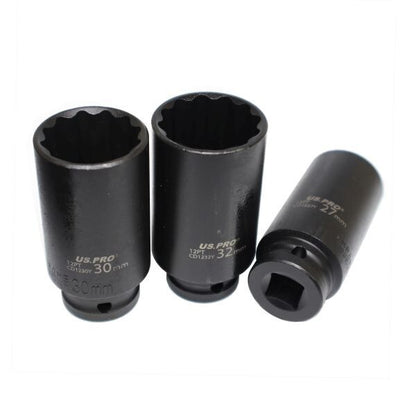 US PRO 16PC 1/2" DR 12PT EUROPEAN IMPACT SOCKETS - SBW Trading Limited