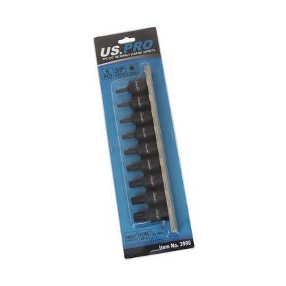 US PRO 9PC 3/8" DR IMPACT STAR BIT SOCKETS T20-T55 - SBW Trading Limited